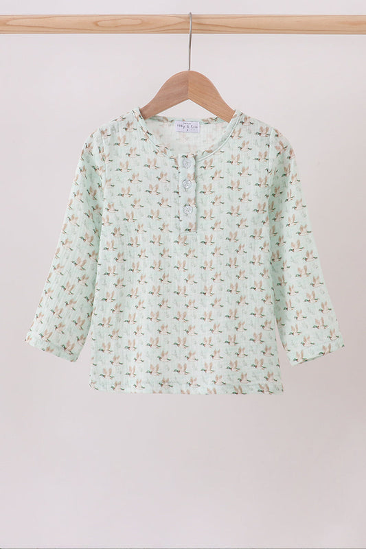 Boys Duck Print Muslin Top