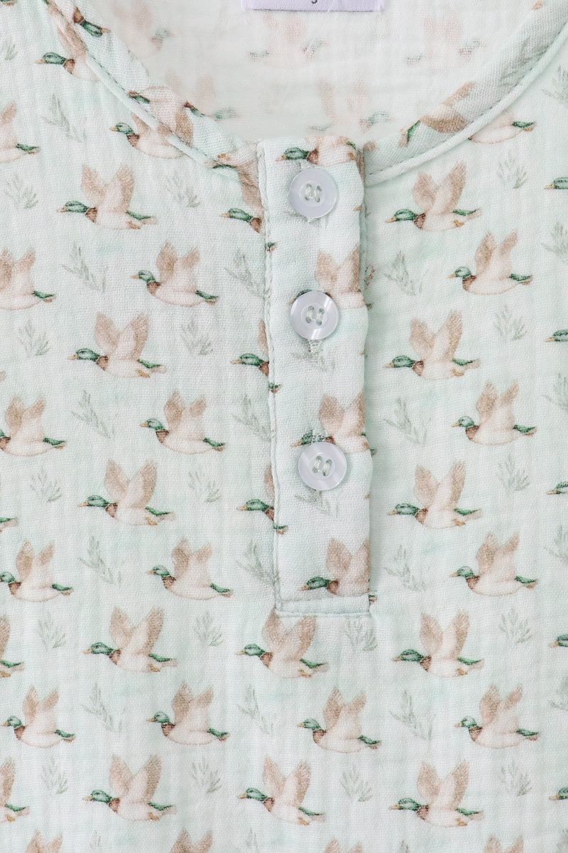 Boys Duck Print Muslin Top