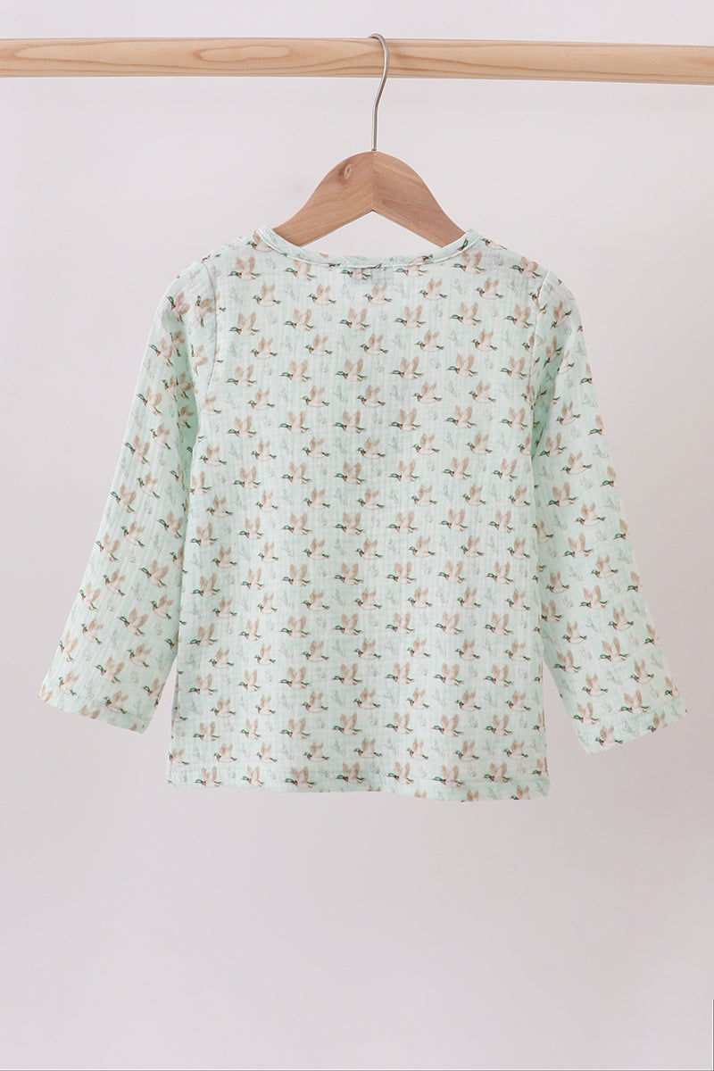 Boys Duck Print Muslin Top