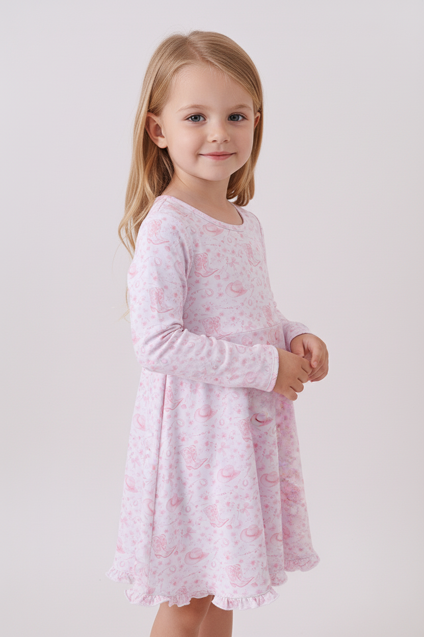 Pink Boots Bamboo Dress