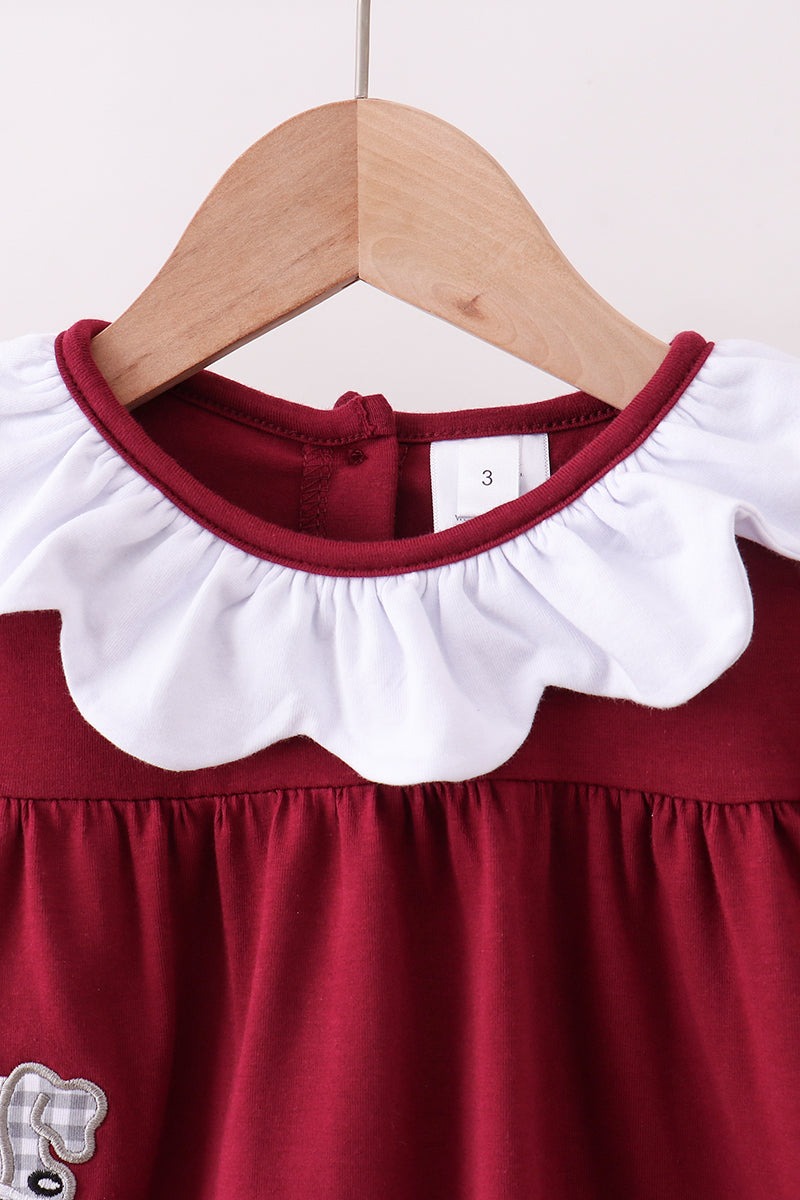 Maroon Georgia Bulldog Applique Bloomer Set