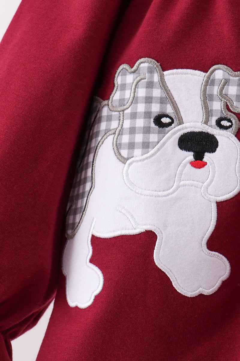 Maroon Georgia Bulldog Applique Bloomer Set