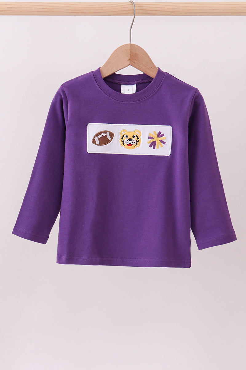 Purple LSU Tiger Applique Top