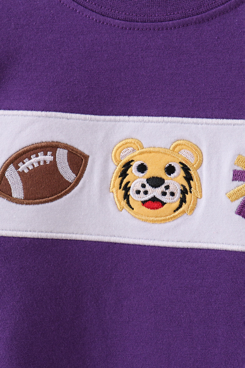Purple LSU Tiger Applique Top
