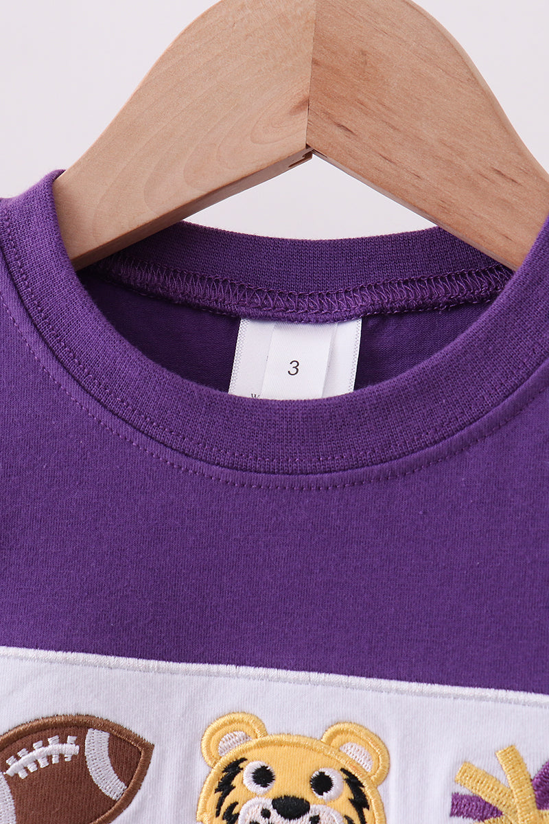 Purple LSU Tiger Applique Top