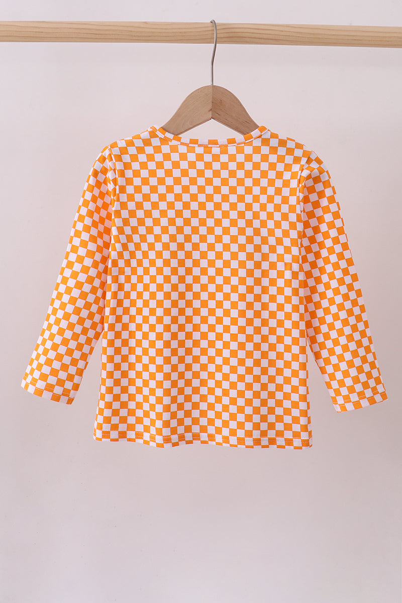 Boys Orange Tennessee Vols Embroidered Checkered Top