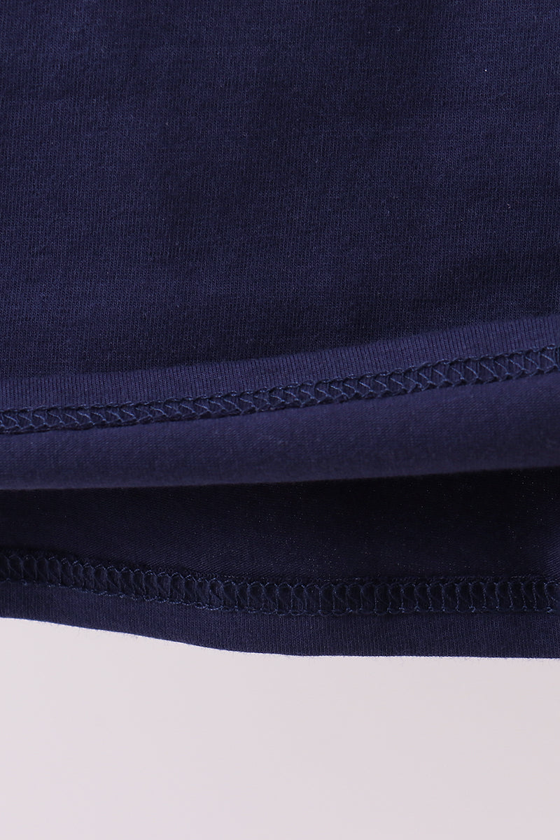 Navy Auburn tiger applique top