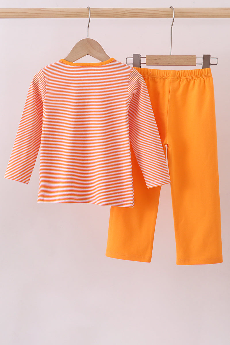 Orange Tennessee puppy stripe pants set