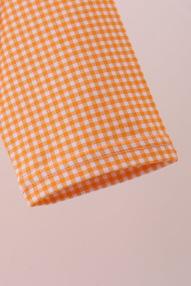 Boys Orange Tennessee Vols Embroidery Gingham Top