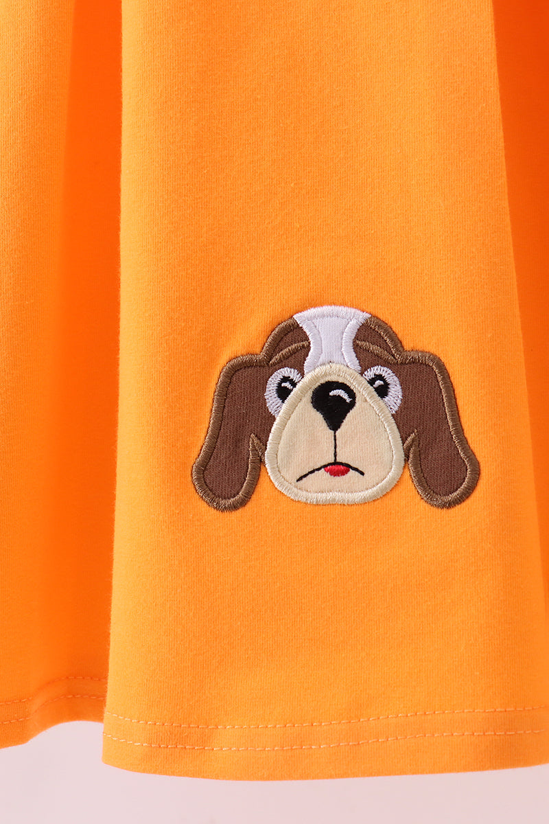 Girls Tennessee Vols Long Sleeve Collared Applique Dress