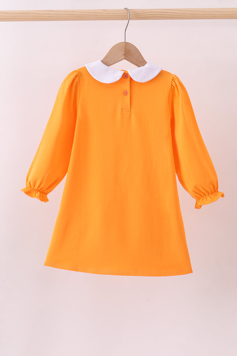 Girls Tennessee Vols Long Sleeve Collared Applique Dress