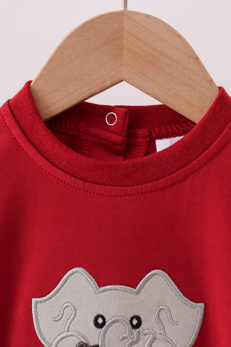 Alabama Elephant Football Applique Bubble