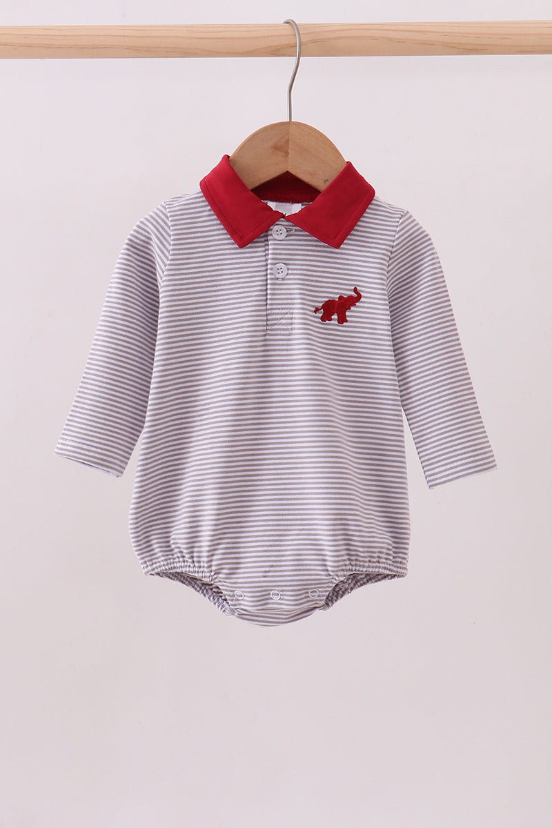 Alabama Elephant Embroidery Stripe Bubble