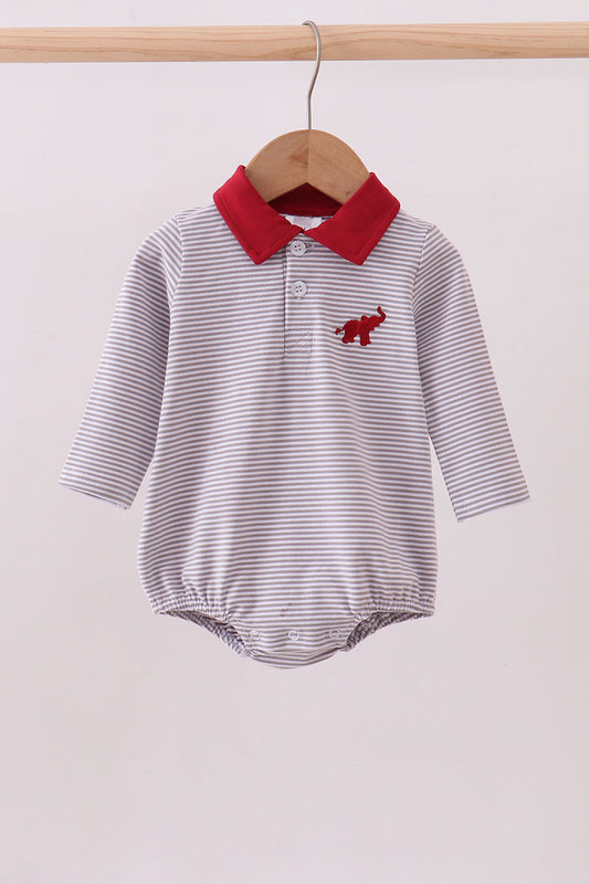 Alabama Elephant Embroidery Stripe Bubble