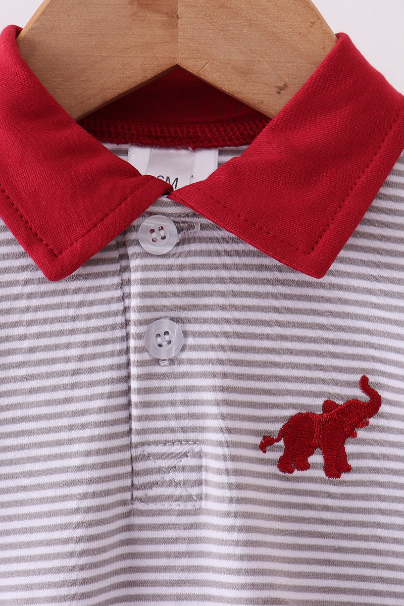 Alabama Elephant Embroidery Stripe Bubble