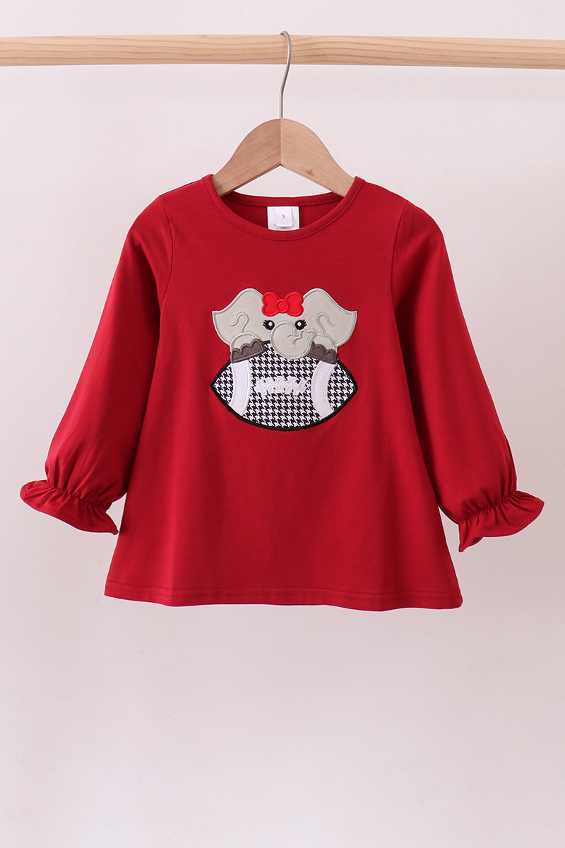 Alabama Elephant Football Applique Top
