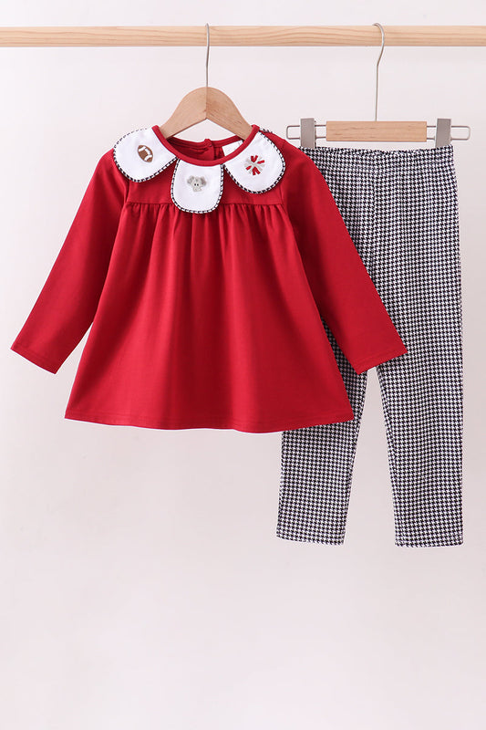 Alabama Embroidery Gingham Pants Set