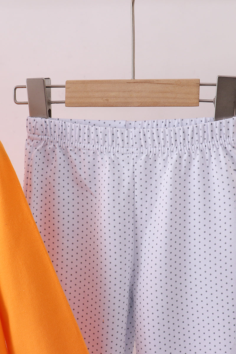Girls Long Sleeve Orange Tennessee Vols Football Embroidery Pants Set