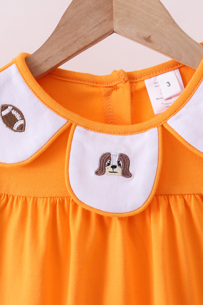 Girls Long Sleeve Orange Tennessee Vols Football Embroidery Pants Set