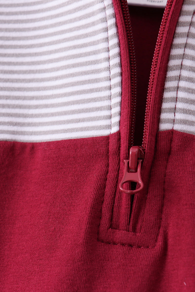 Boys Maroon Mississippi Embroidery Top