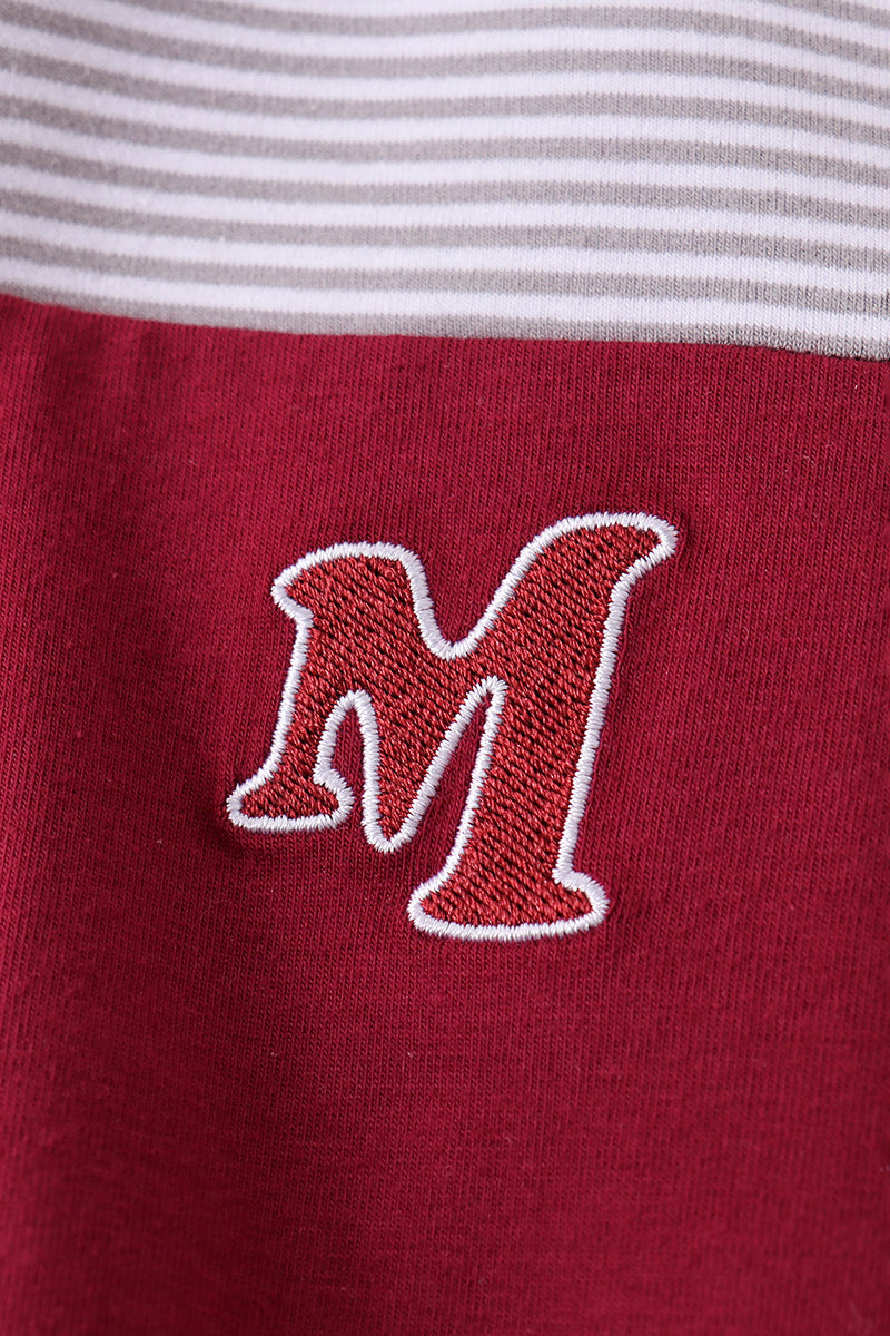 Boys Maroon Mississippi Embroidery Top