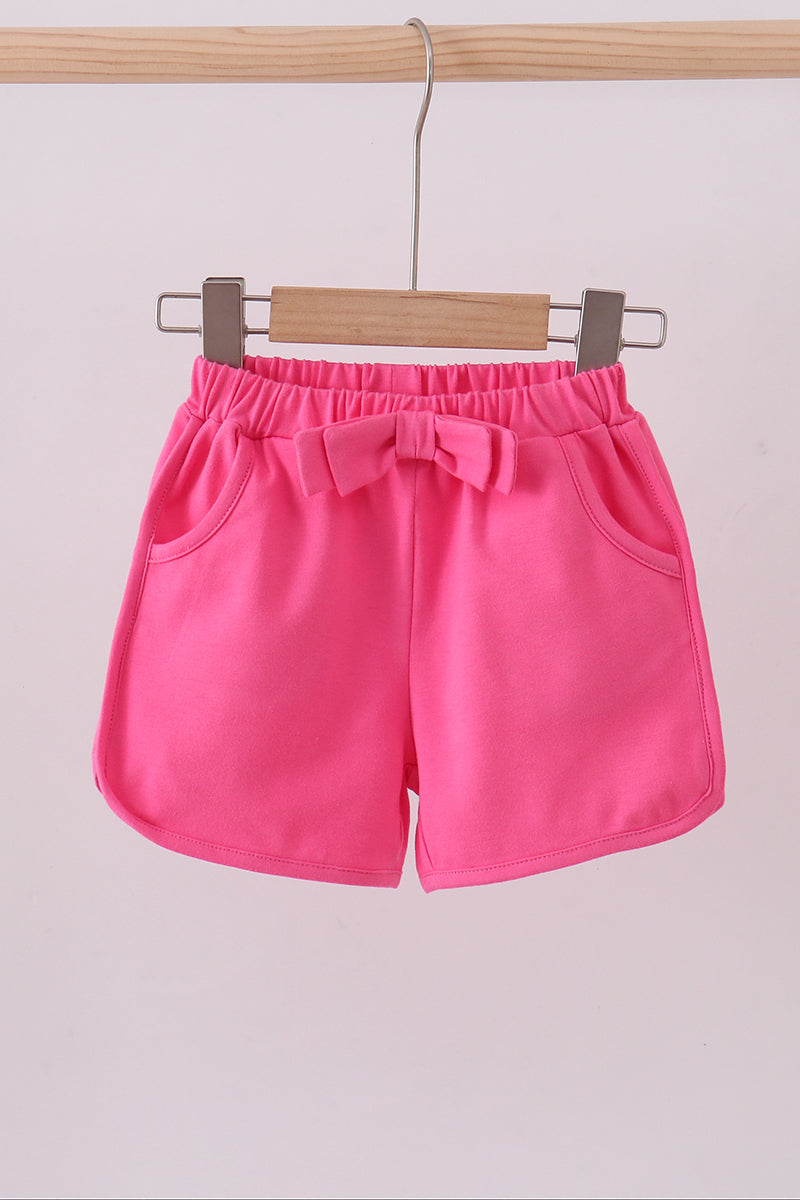 Girls Pink Bow Shorts