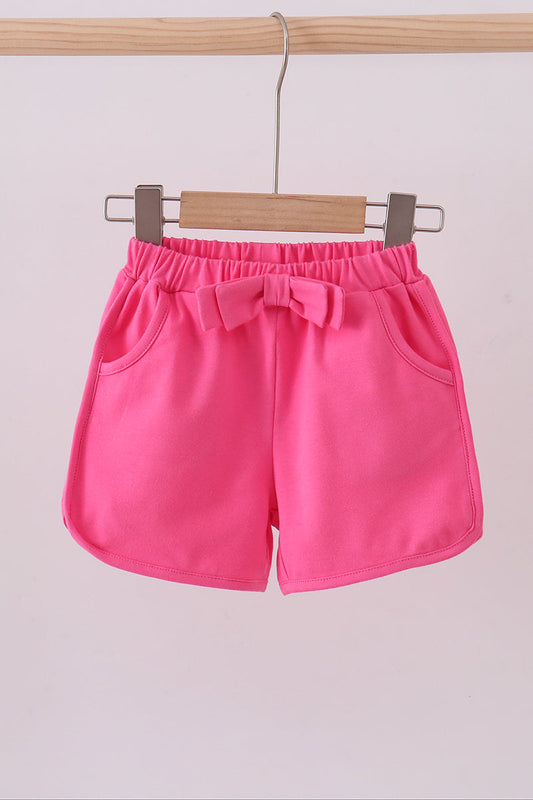 Girls Pink Bow Shorts