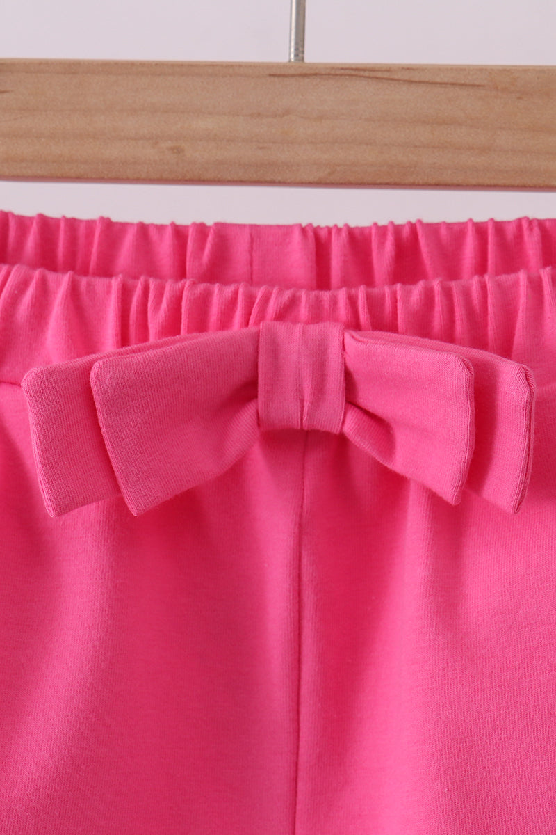 Girls Pink Bow Shorts