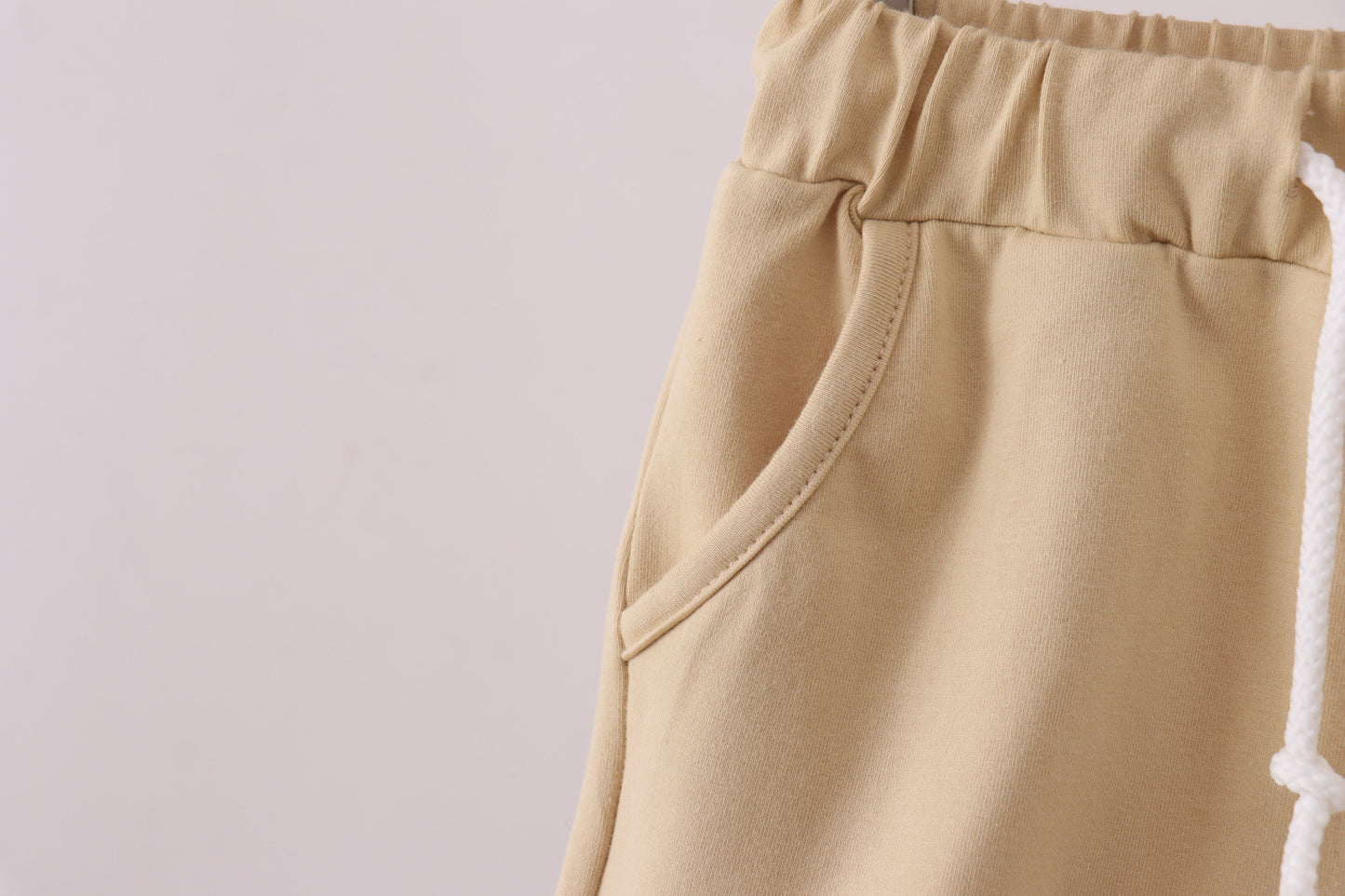 Khaki Drawstring Shorts