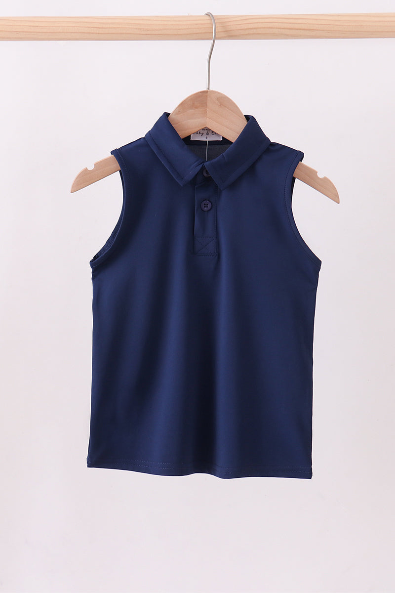 Navy Collared Tank