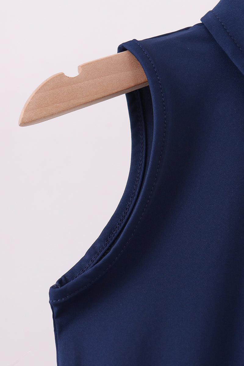 Navy Collared Tank