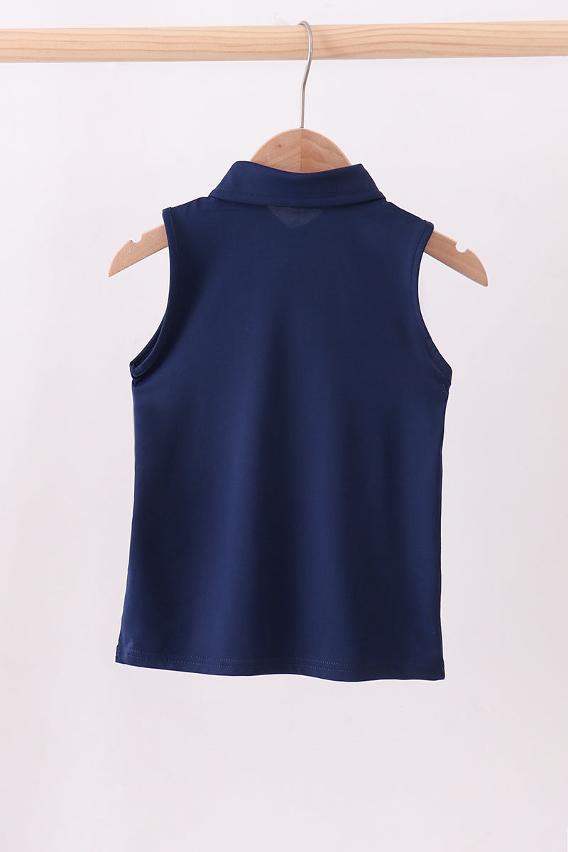 Navy Collared Tank