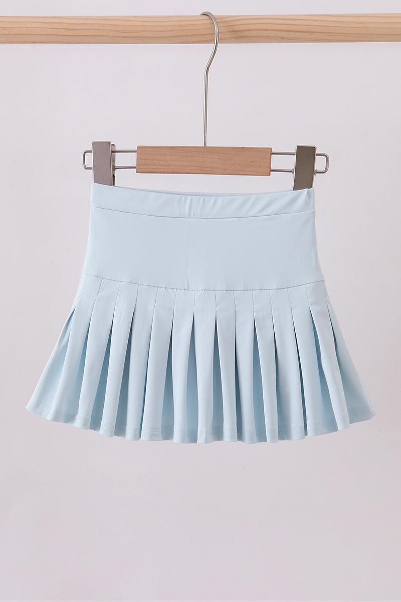 Girls Baby Blue Pleated Skort