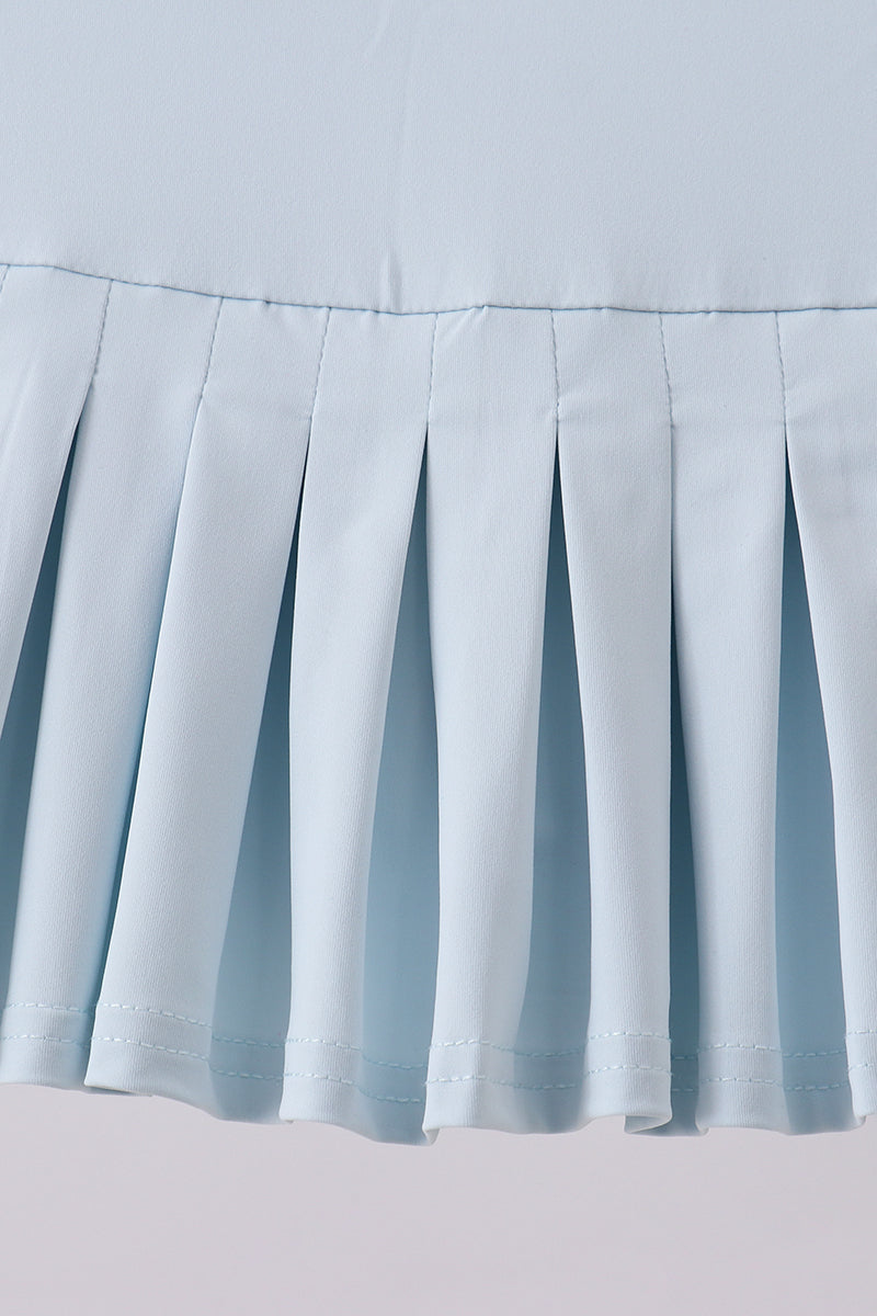 Girls Baby Blue Pleated Skort