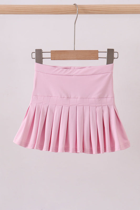 Girls Pink Pleated Skort