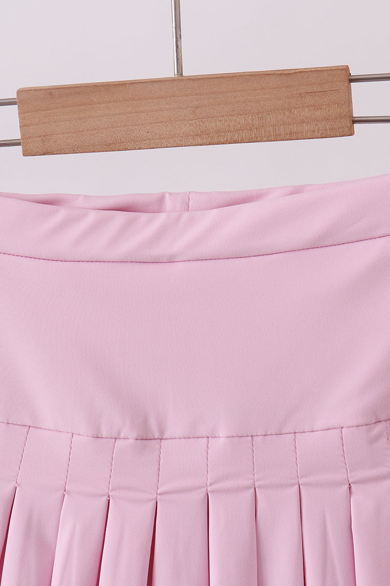 Girls Pink Pleated Skort
