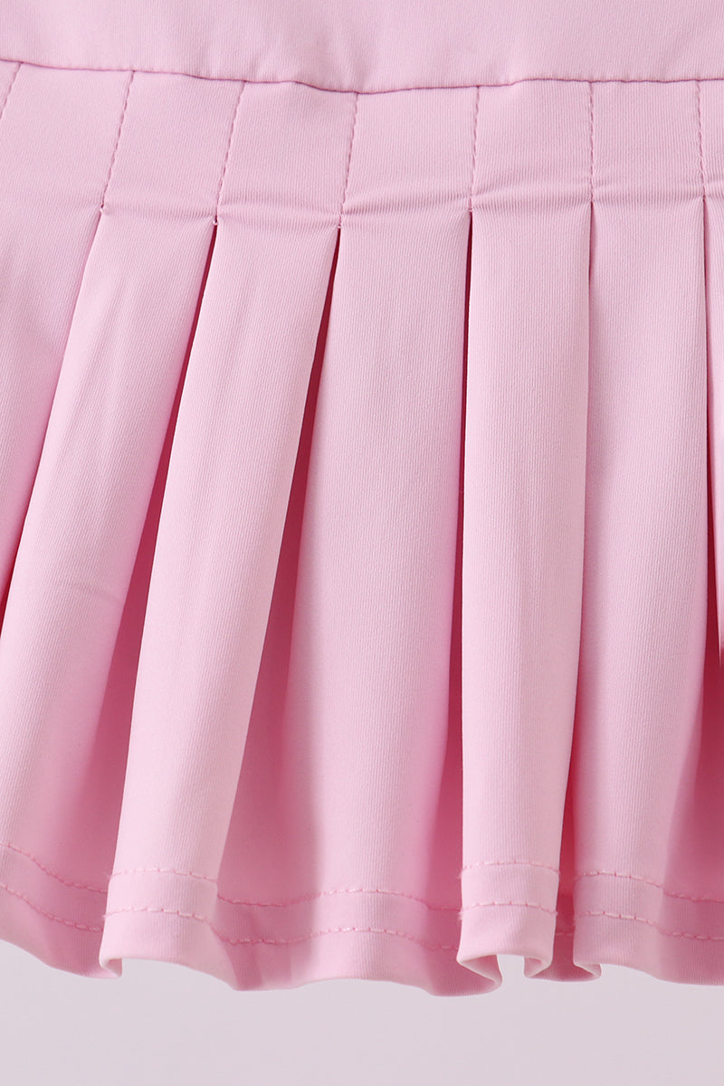 Girls Pink Pleated Skort