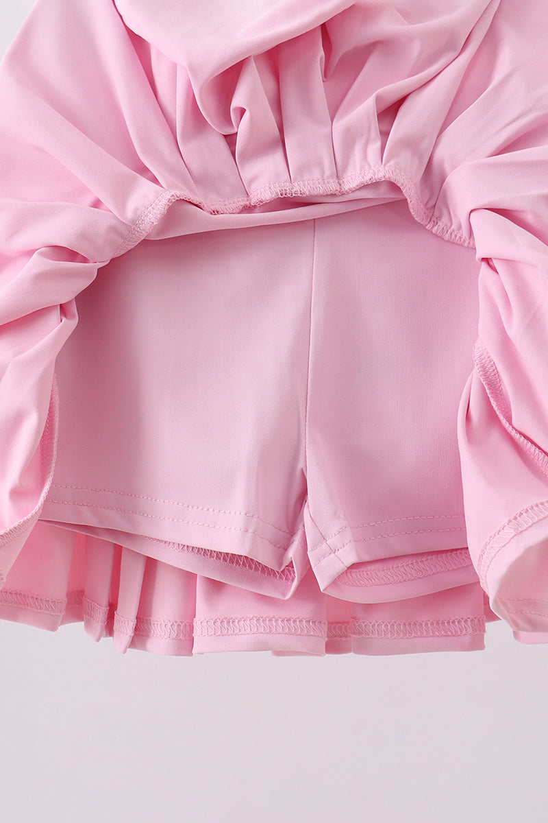 Girls Pink Pleated Skort