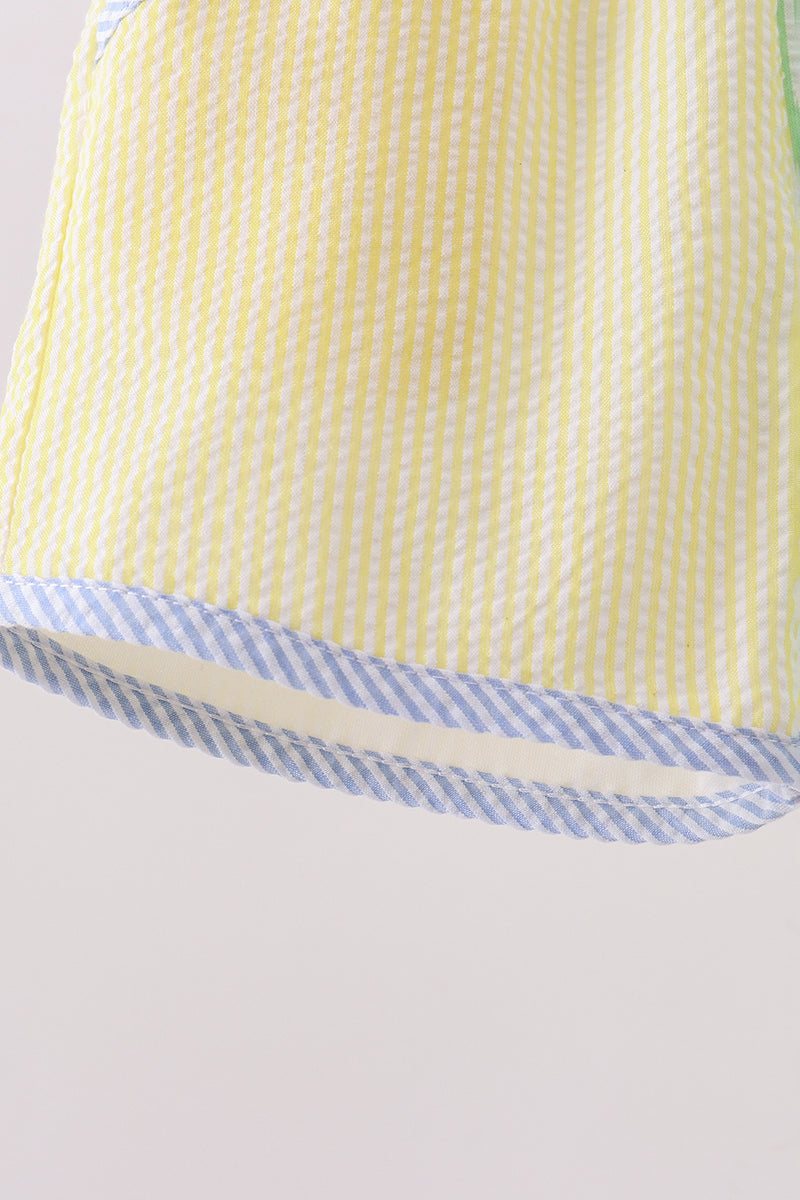 Yellow & Green Seersucker Shorts