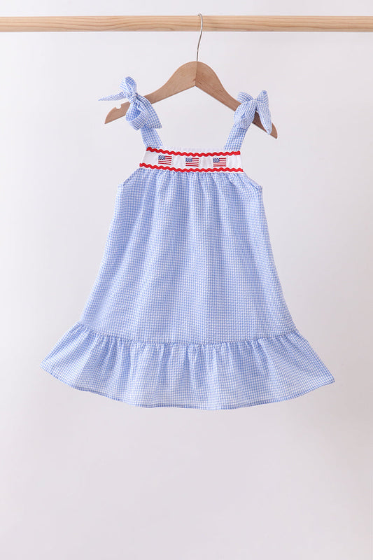 Girls Patriotic Embroidered Dress