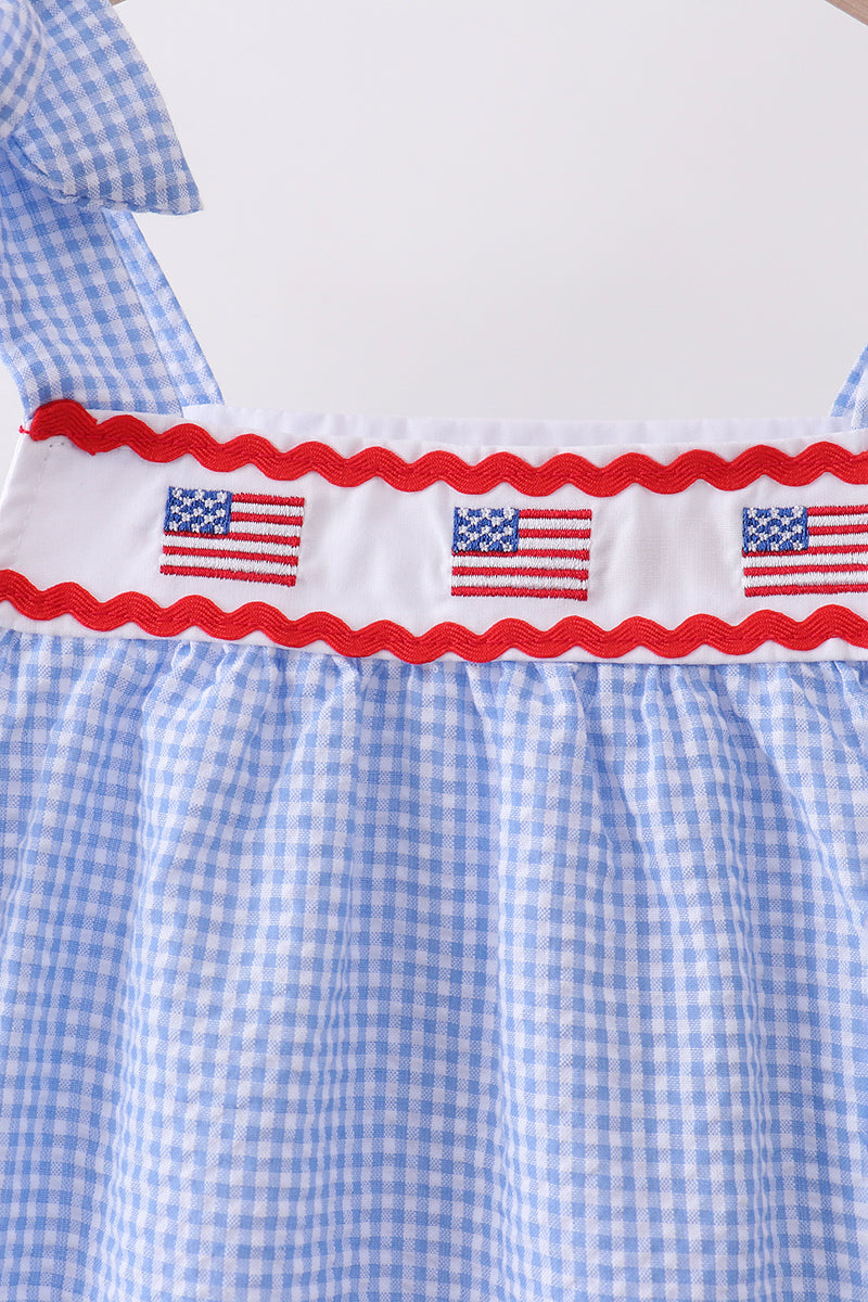 Girls Patriotic Embroidered Dress