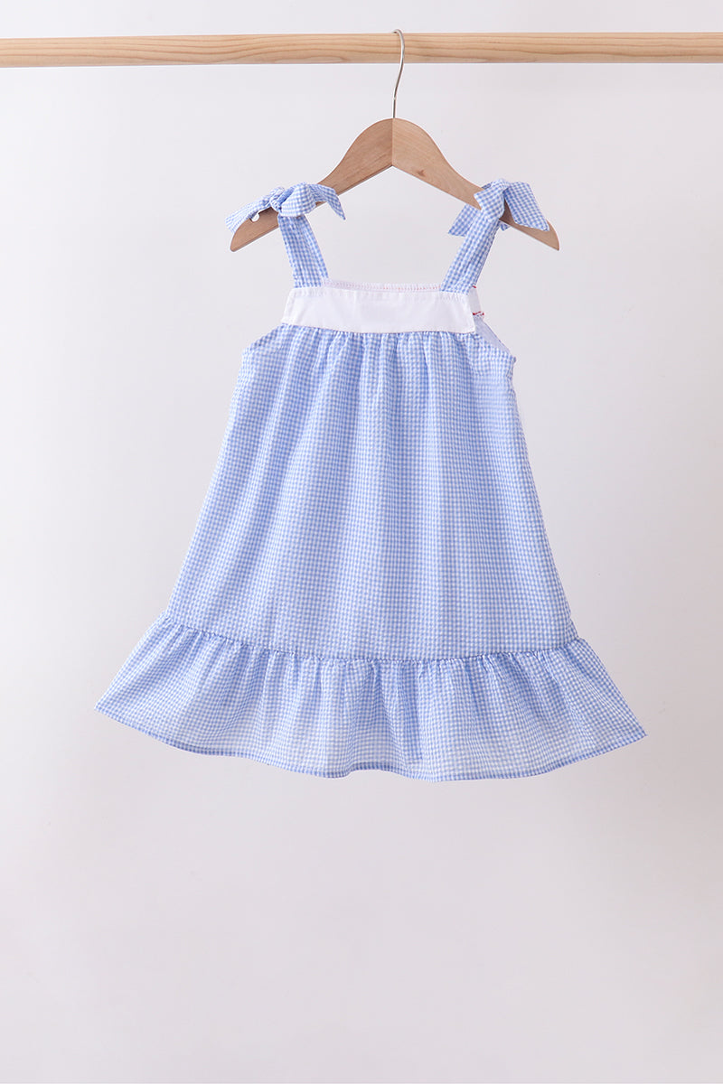 Girls Patriotic Embroidered Dress