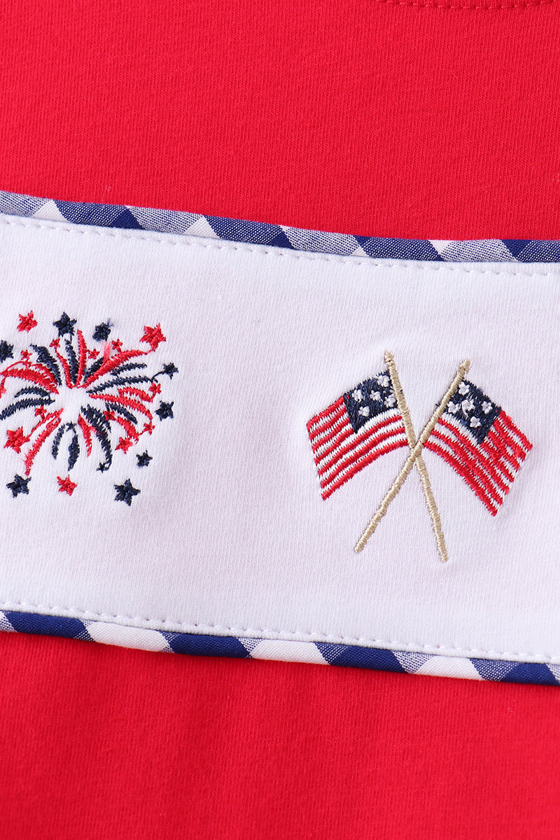 Toddler Boys Patriotic Embroidery Shorts Set