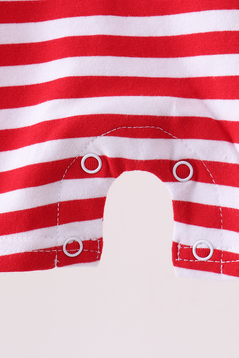 Red Stripe Flag Fireworks Embroidery Jonjon