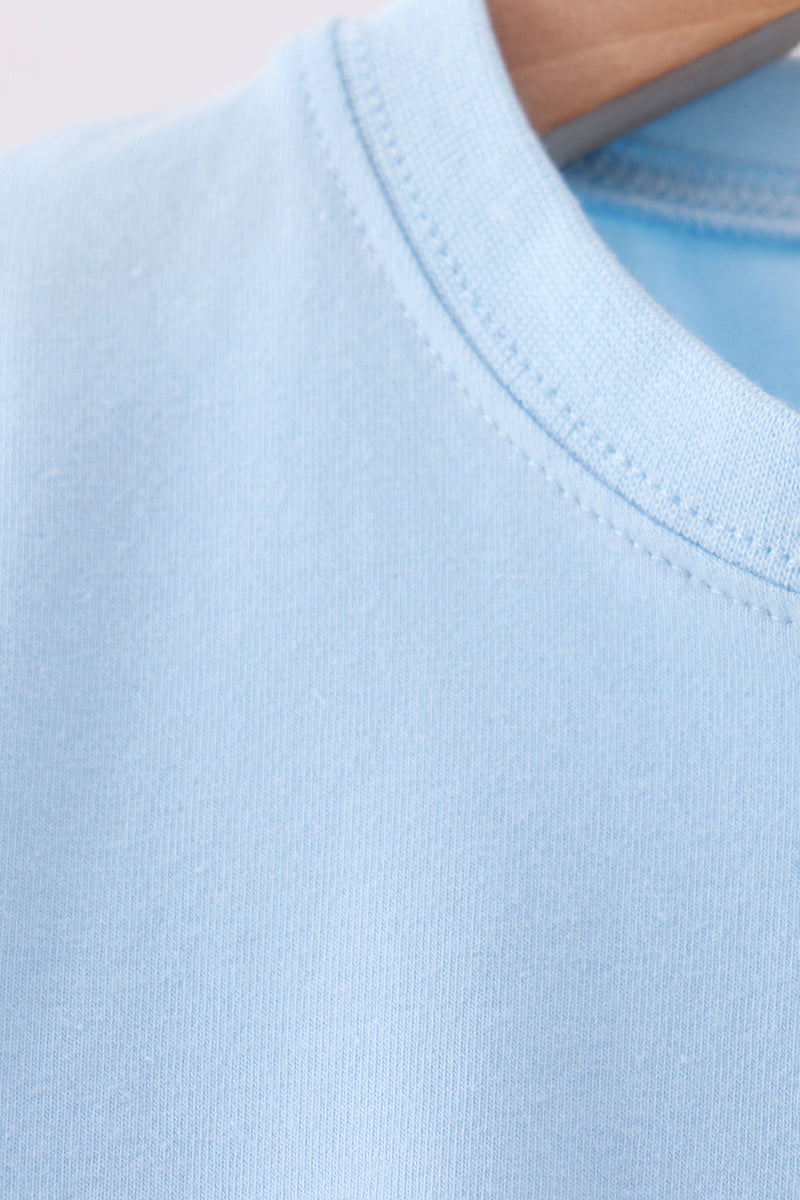 Boys Blue Football Applique Top
