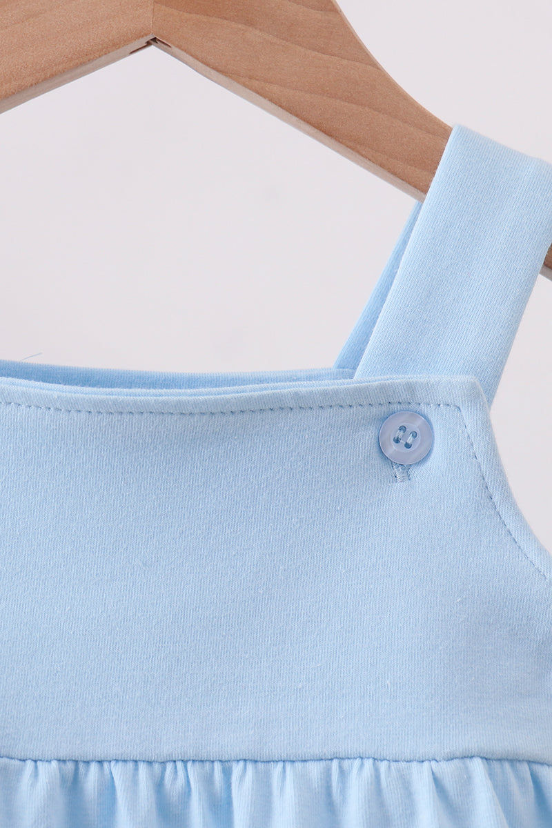 Baby Boy Blue Football Applique Bubble