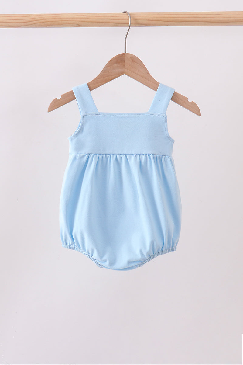 Baby Boy Blue Football Applique Bubble