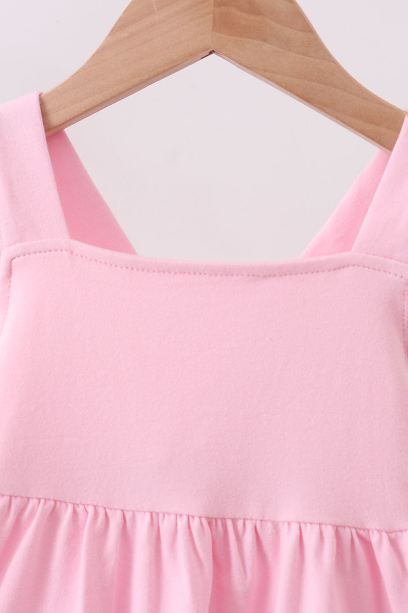 Girls Pink Football Applique Dress
