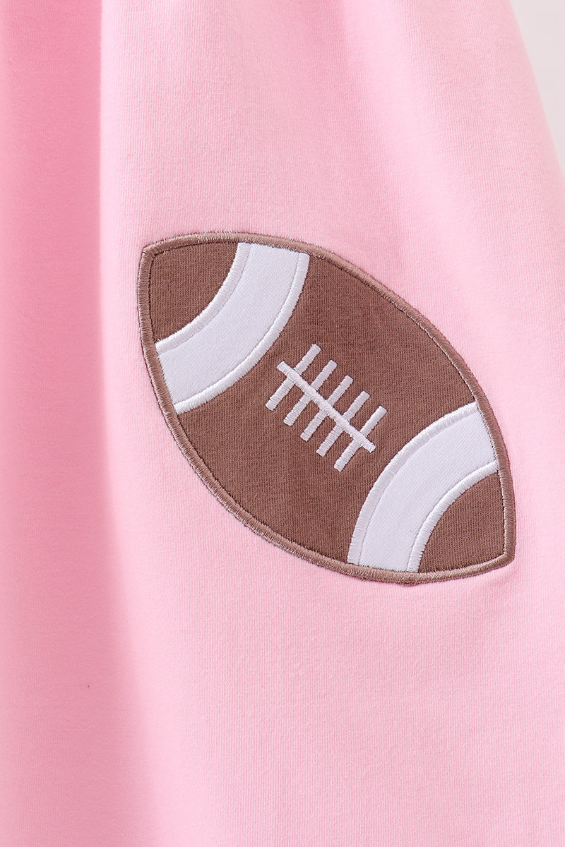 Girls Pink Football Applique Dress