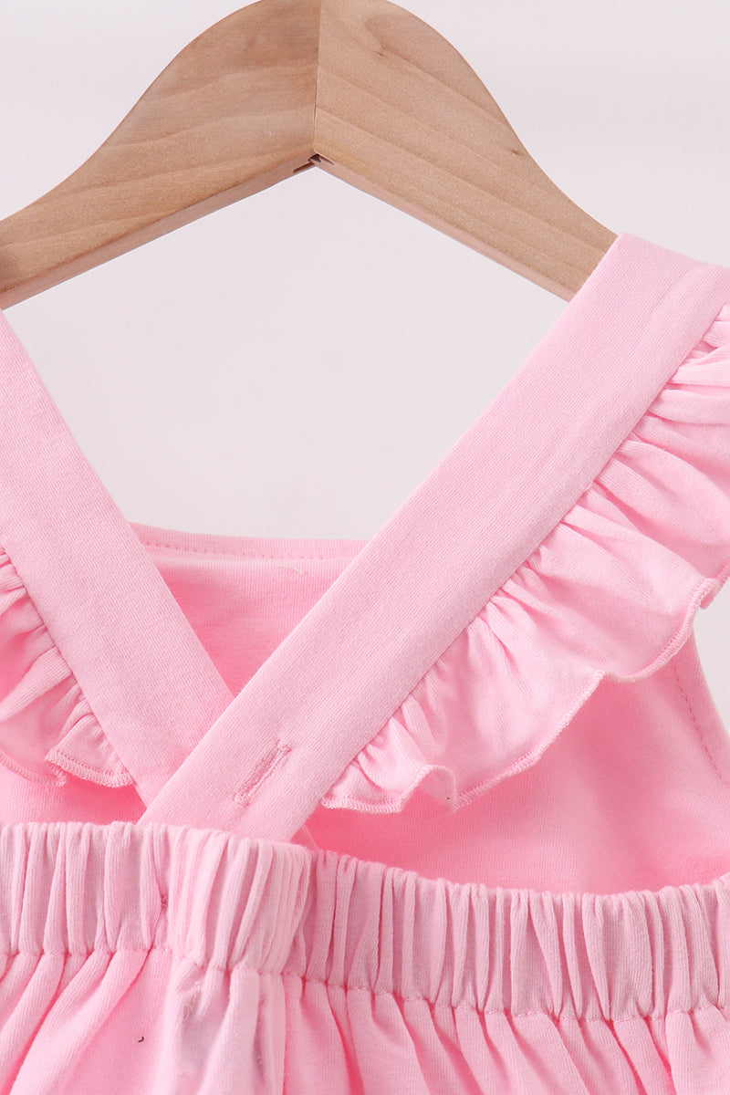 Girls Pink Football Applique Dress